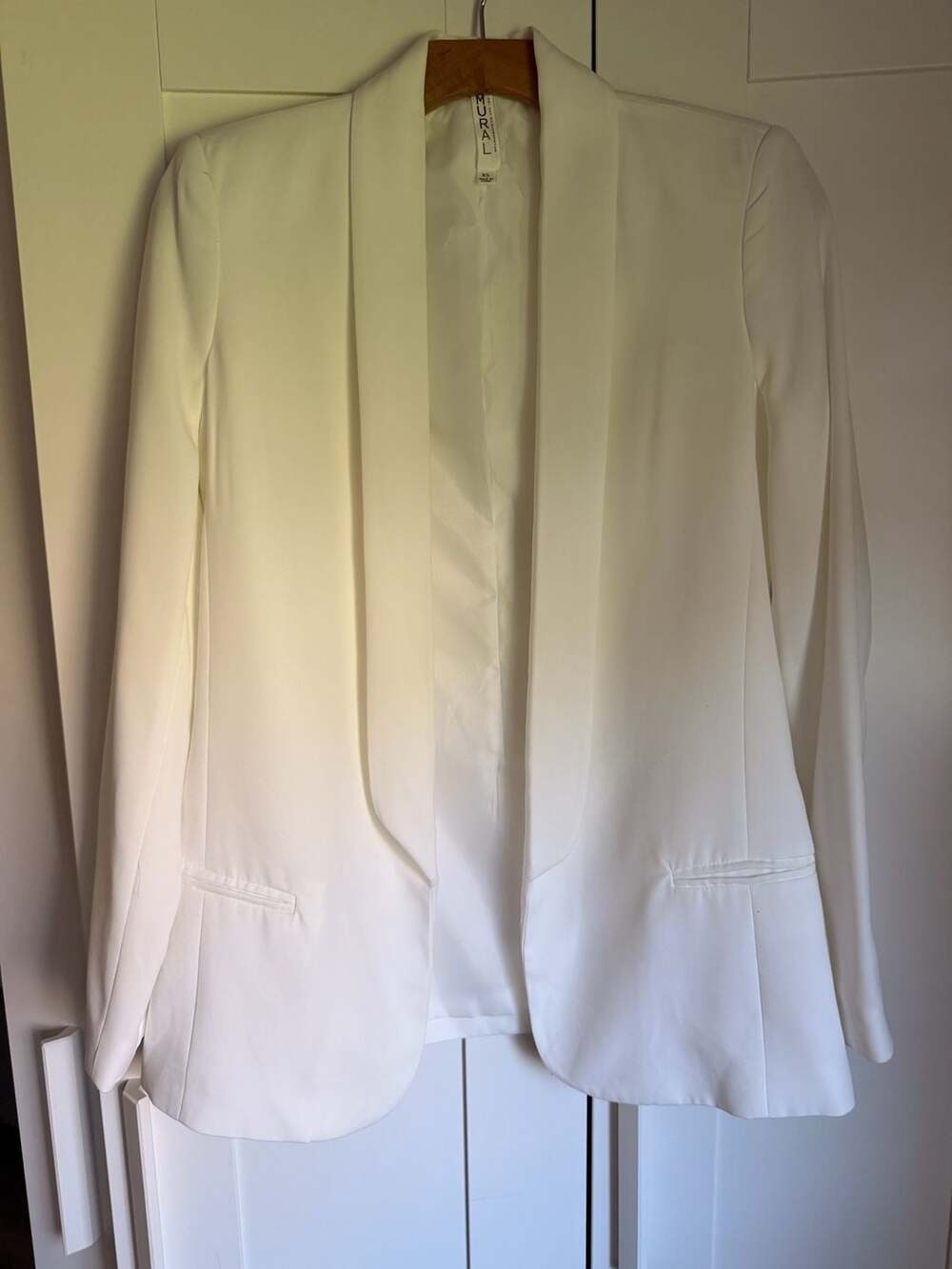 White Collar Open Front Blazer Size XS